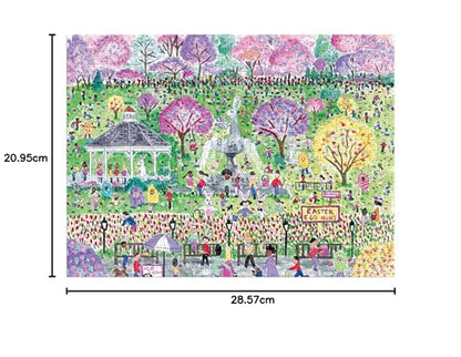 Easter Egg Hunt – 1000 Piece Michael Storrings Puzzle Featuring The Spirit Of Easter Festivities At A Whimsical Park, [Various]