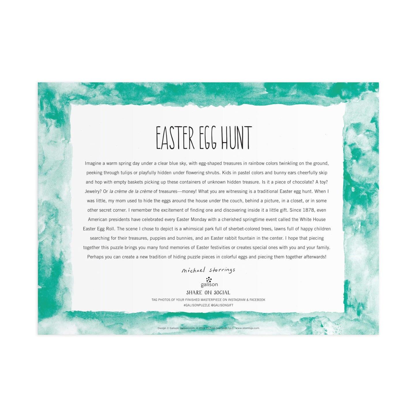 Easter Egg Hunt – 1000 Piece Michael Storrings Puzzle Featuring The Spirit Of Easter Festivities At A Whimsical Park, [Various]